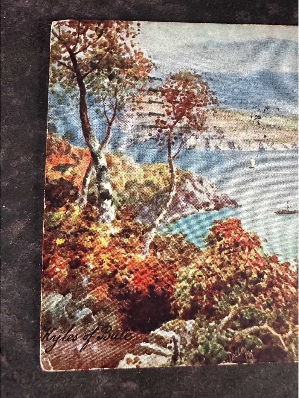 Vintage 1945 Tuck’s Oilette Kyles of Bute Scotland Postcard Posted to Oregon - Picture 2 of 6